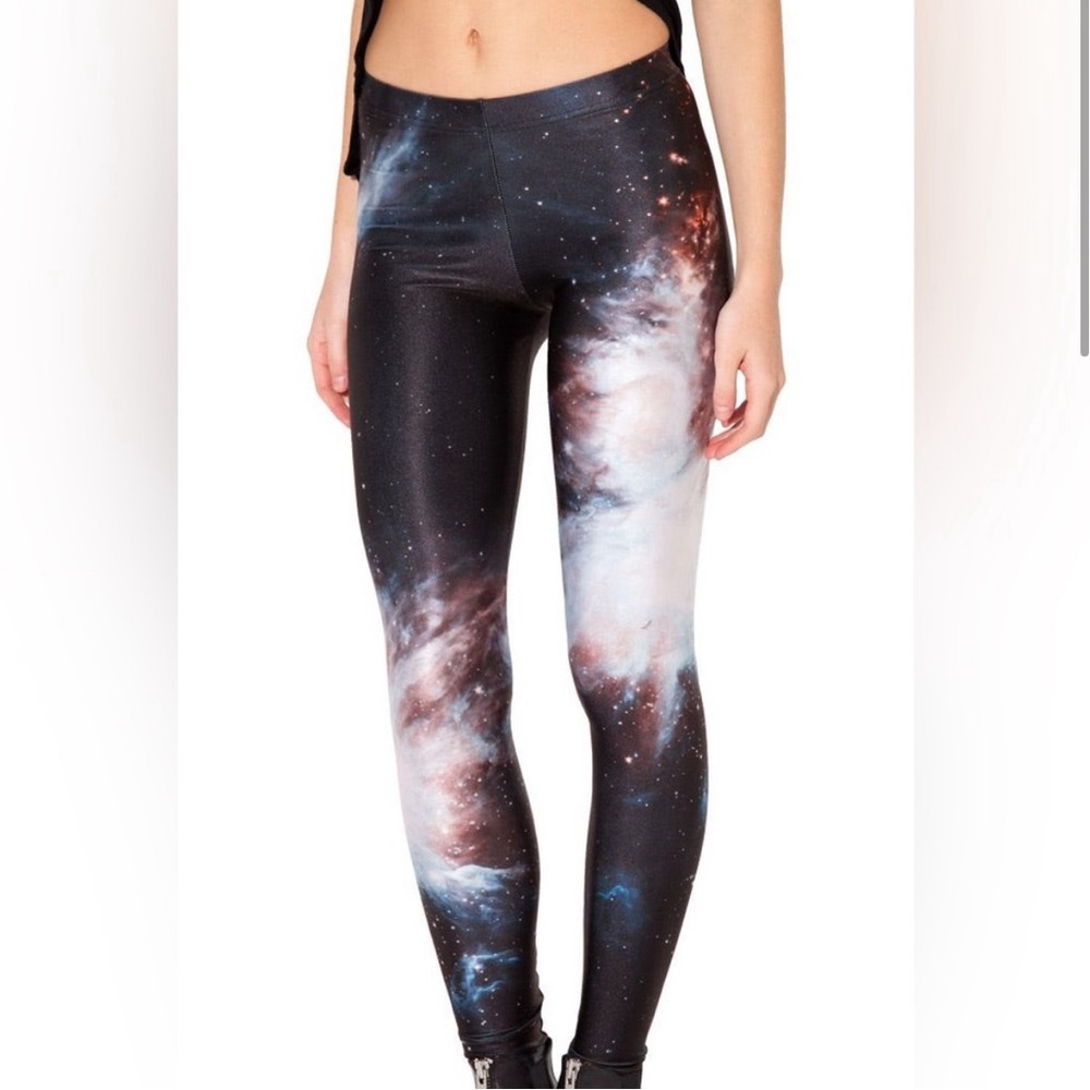 Blackmilk nebula galaxy (rare design) blue and gray mid-rise leggings